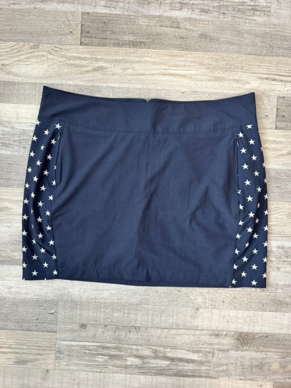 Antigua Desert Dry Xtra-Lite Blue Star Print Swim Athletic Skort Size 16 O34
